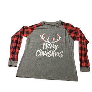 Christmas Top: Casual, Long Sleeve Tee, raglan-style, Size Medium
